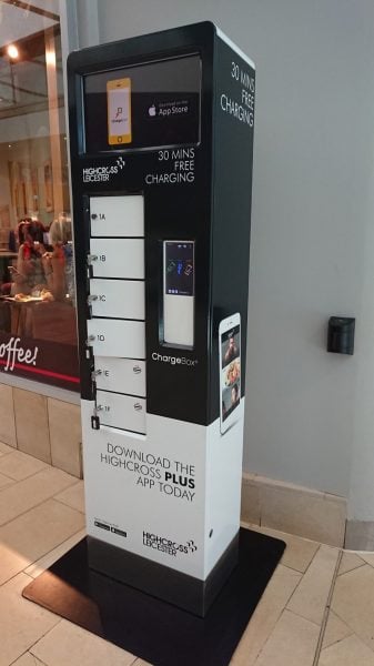 highcross leicester mobile phone charging enclosure