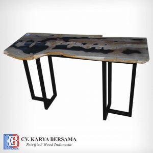 Petrified Wood Console Table Len 01